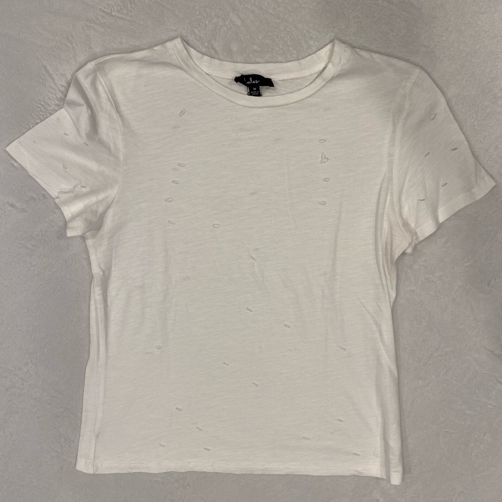 Lulu's Distressed White Tee - Picture 3 of 10